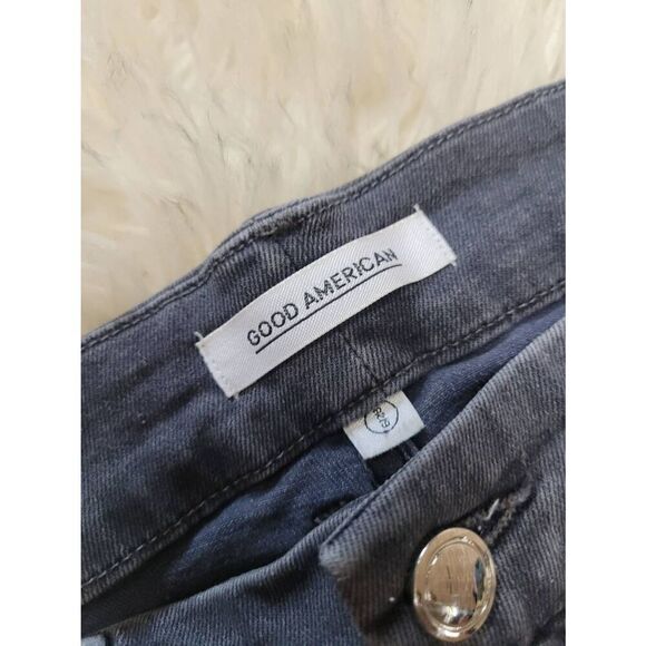 Good American Straight Leg Fringe Hem Jeans, Women's 6/28 - Picture 2 of 4